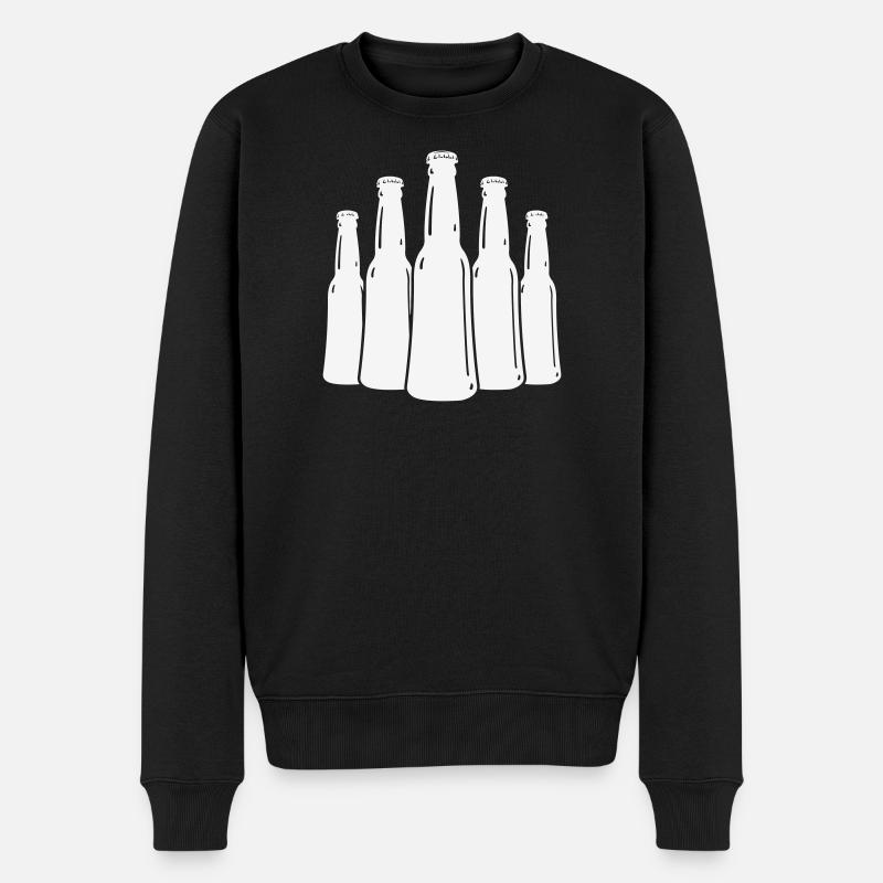 Silhouette des bouteilles de bière - Pull Premium bio Homme - noir