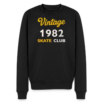 Vintage 1982 Skate Club Retro Geburtsjahr - Männer Premium Bio Pullover - Schwarz - Vorne - Nico (187cm)