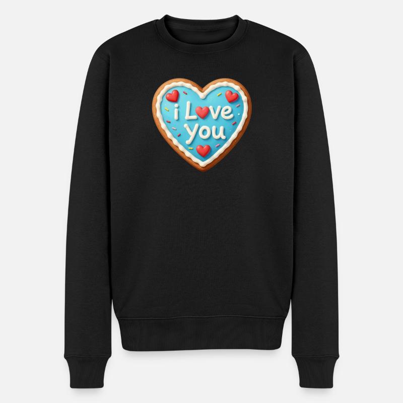 Valentinstag Herz Geschenk Valentinstag - Männer Premium Bio Pullover - Schwarz