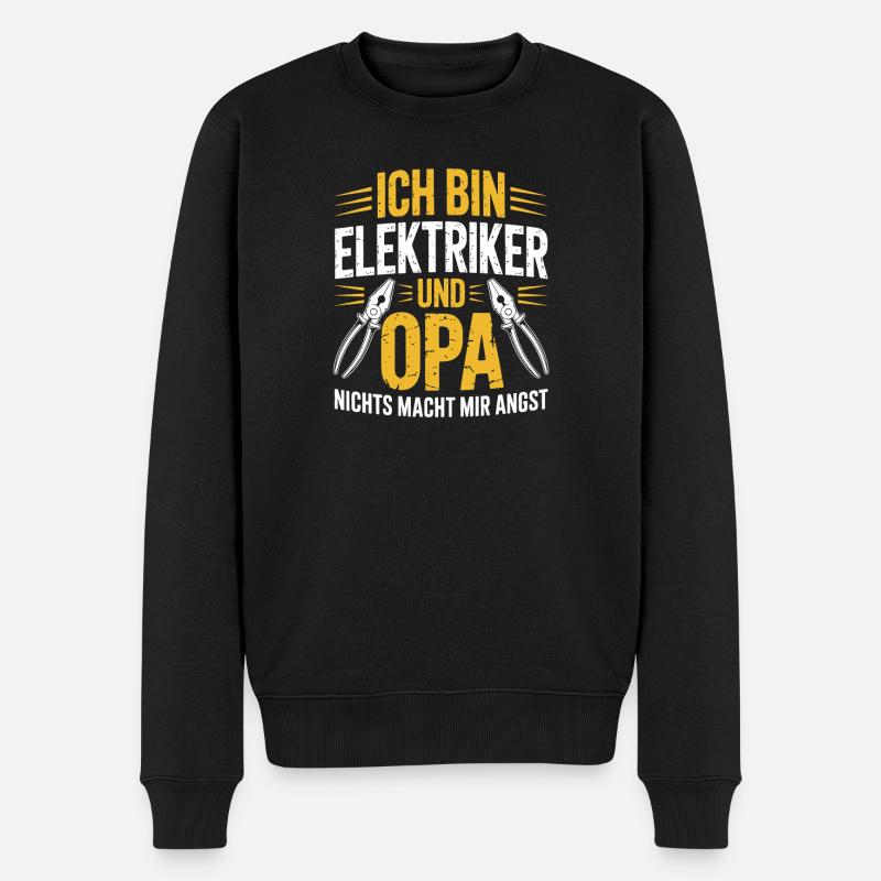 Je suis électricien et grand-père - Pull Premium bio Homme - noir