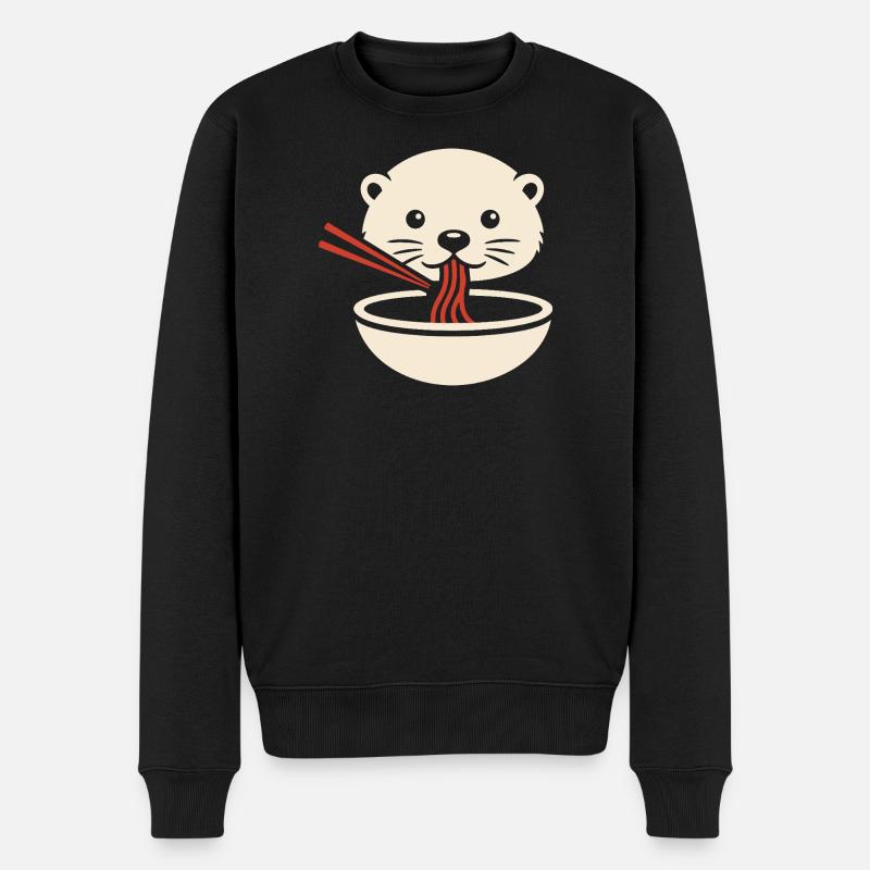 Icône minimale de nouilles loutre - Pull Premium bio Homme - noir