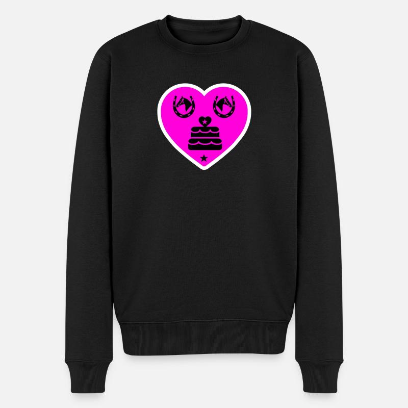 Pferde - Männer Premium Bio Pullover - Schwarz