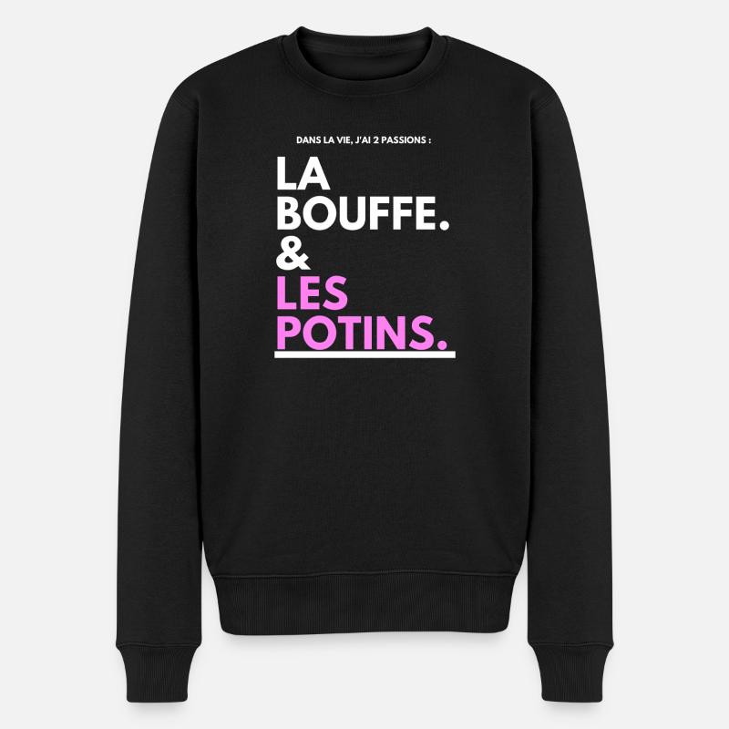 Klatsch Tippfehler Schwarz Pink - Männer Premium Bio Pullover - Schwarz