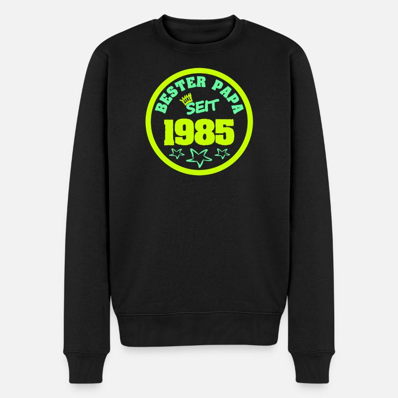 Vater 1985 - Männer Premium Bio Pullover - Schwarz
