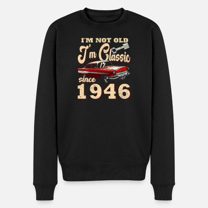 1946 - Jahrgang 1946 - Männer Premium Bio Pullover - Schwarz