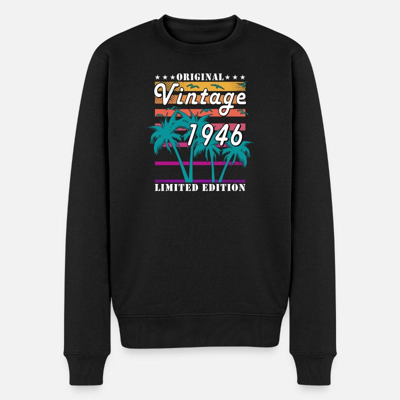 1946 Retro Jahrgang - Männer Premium Bio Pullover - Schwarz