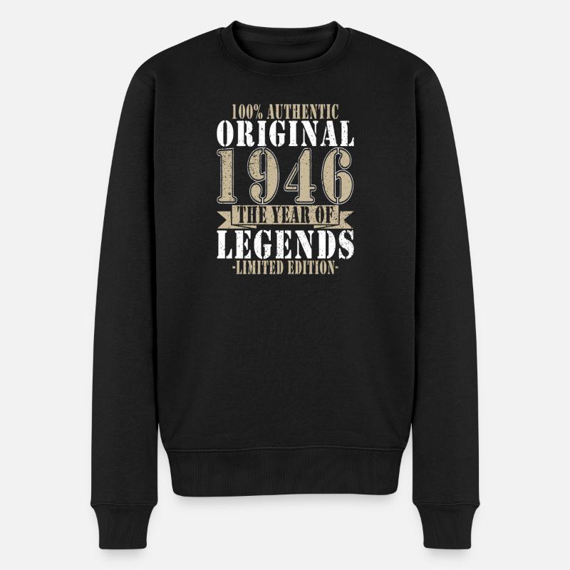 Né en 1946 Anniversaire - Pull Premium bio Homme - noir