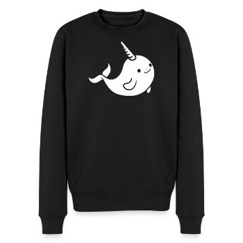 Narwal - Männer Premium Bio Pullover - Schwarz - Vorne - Nico (187cm)