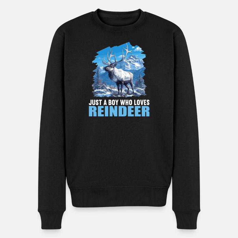 Rentiere Rentier - Männer Premium Bio Pullover - Schwarz