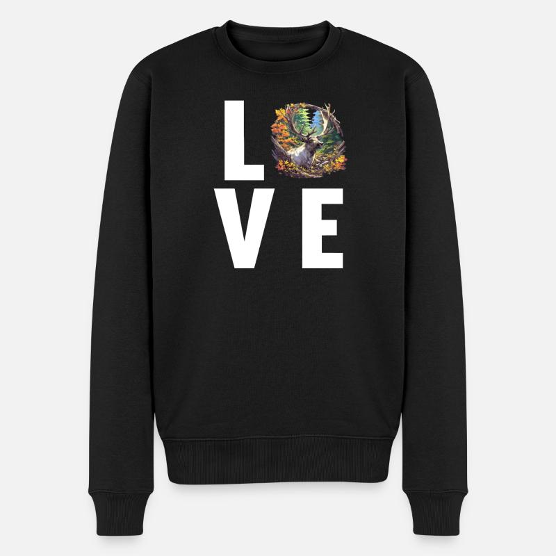 Rentiere Rentier - Männer Premium Bio Pullover - Schwarz