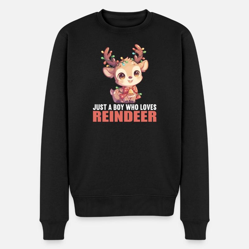 Rentiere Rentier - Männer Premium Bio Pullover - Schwarz