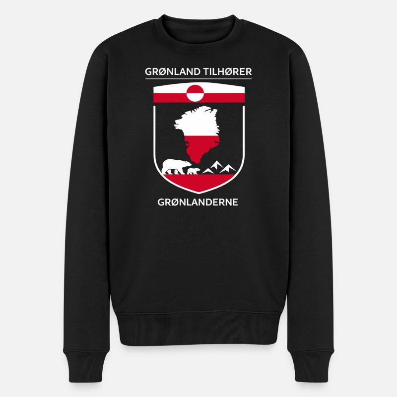 Grönland Gehört Grönländern Statement Geschenk - Männer Premium Bio Pullover - Schwarz