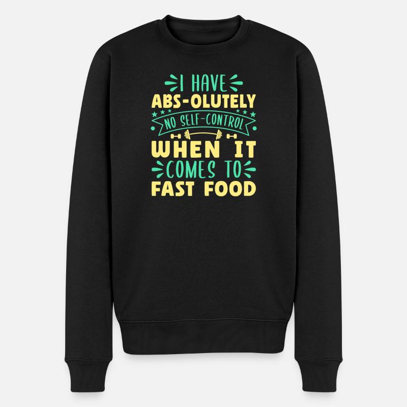 Fitness Fanatics ABS-Olutely No Self-Control - Männer Premium Bio Pullover - Schwarz