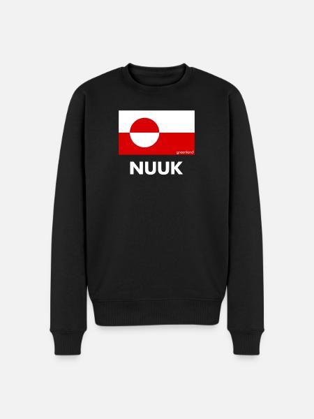 Grönlannin lippu - Nuuk - Grönland - Tanska - Premium luomulaatuinen miesten collegepusero - musta