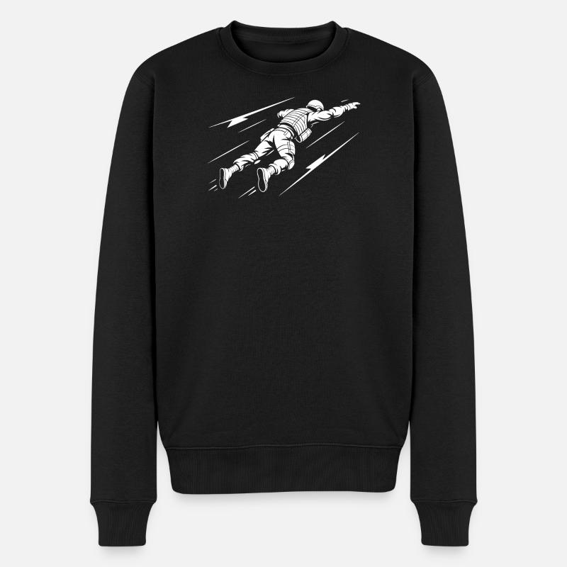 Astronaut im All - Männer Premium Bio Pullover - Schwarz