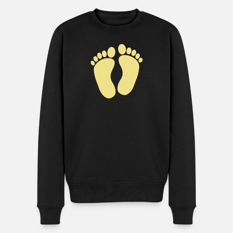 Babyfüße - Männer Premium Bio Pullover - Schwarz