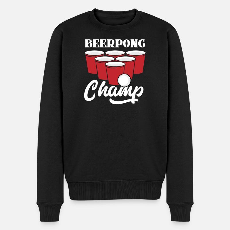 BeerPong Champion Motiv - Männer Premium Bio Pullover - Schwarz