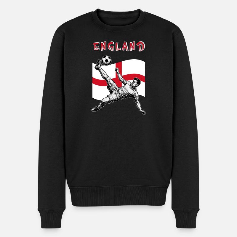 Fußball England Flagge Fallrückzieher - Männer Premium Bio Pullover - Schwarz