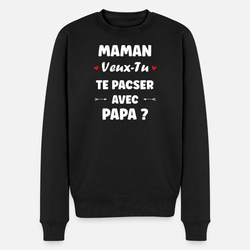 Maman Te Pacser Avec Papa - Pull Premium bio Homme - noir