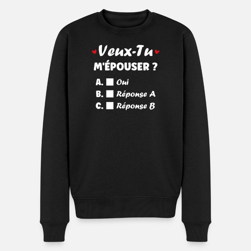 Vex-Tu M'épouser ? Choix Amoureux - Pull Premium bio Homme - noir