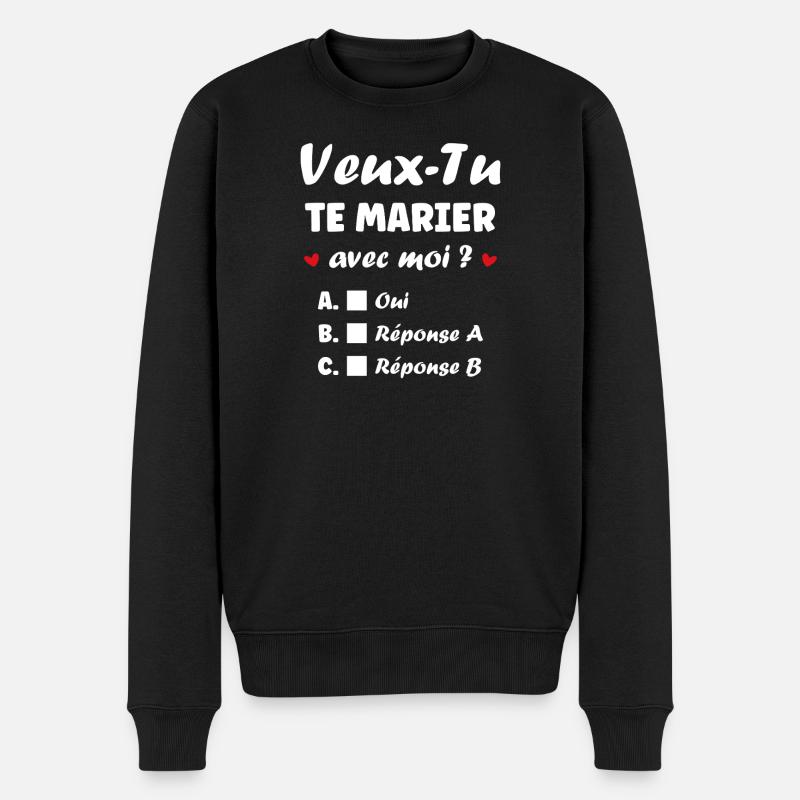 Interactive Wedding Proposal - Men's Premium Organic Jumper - black