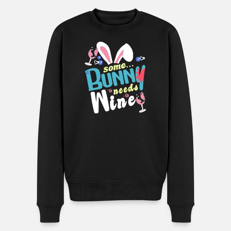 Some rabbit needs some wine - Men's Premium Organic Jumper - black