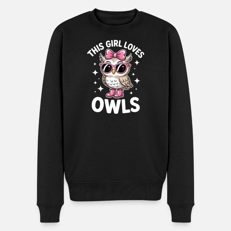 Eule Sprüche Eulen Lustiges Eulen Geschenk - Männer Premium Bio Pullover - Schwarz
