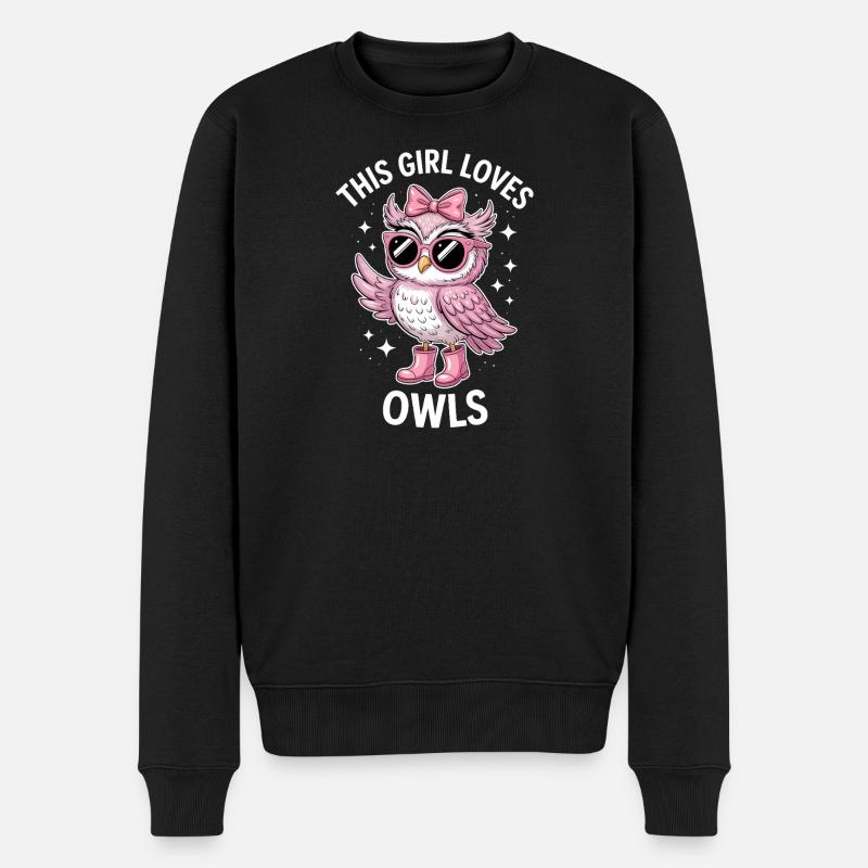 Eule Sprüche Eulen Lustiges Eulen Geschenk - Männer Premium Bio Pullover - Schwarz
