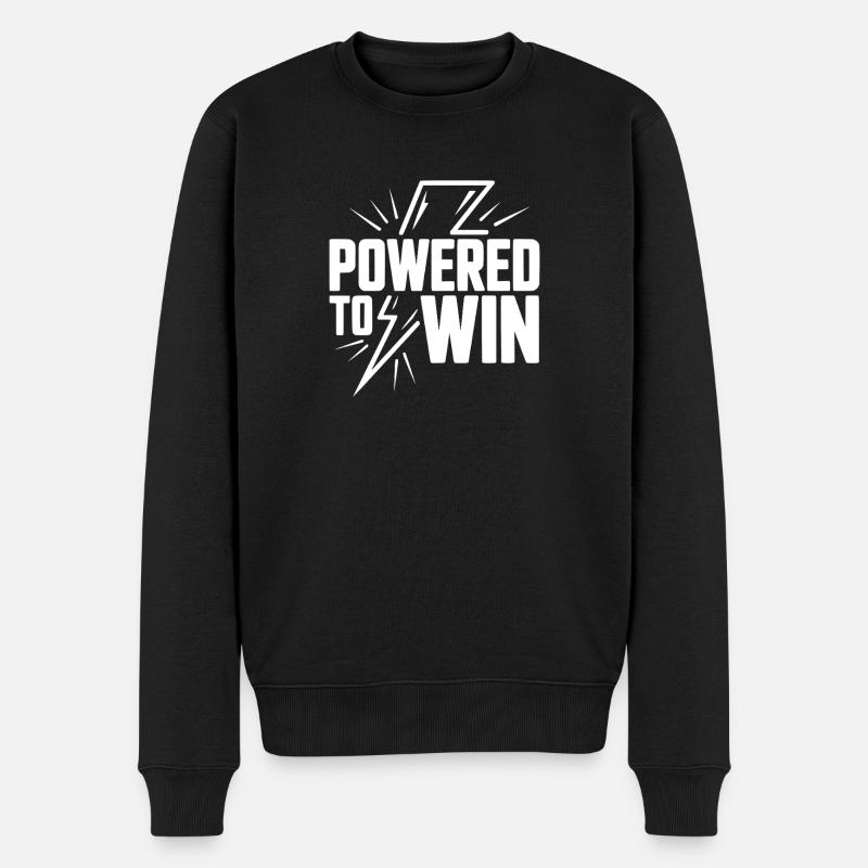Powered to Win - Männer Premium Bio Pullover - Schwarz
