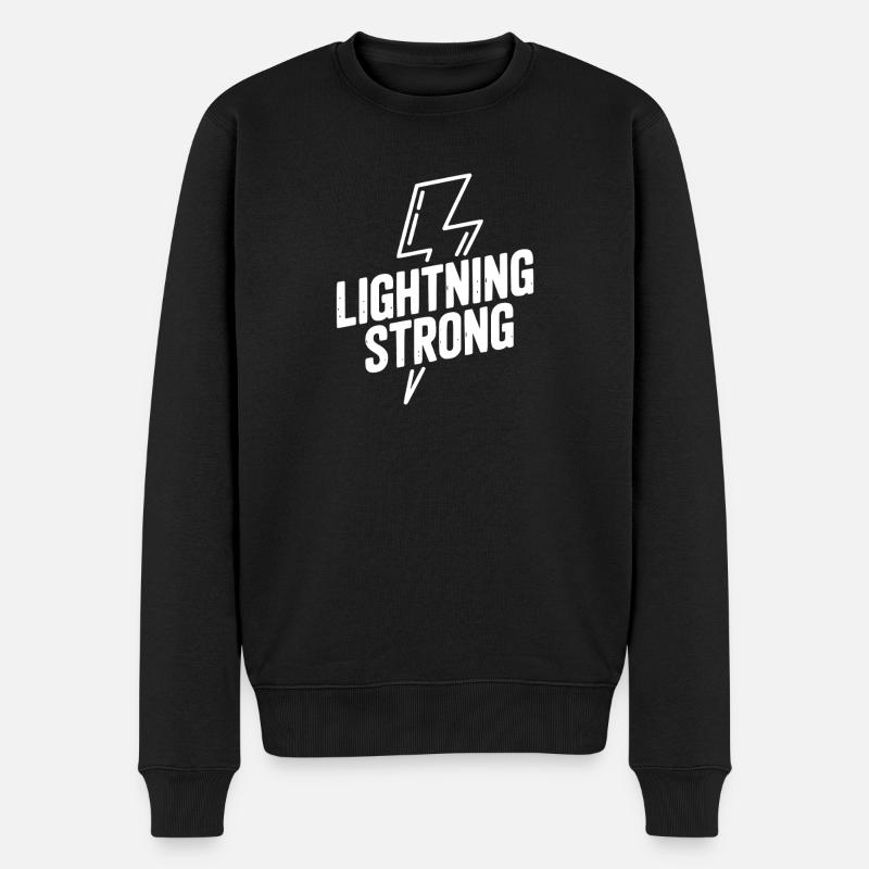 Blitzstark - Männer Premium Bio Pullover - Schwarz