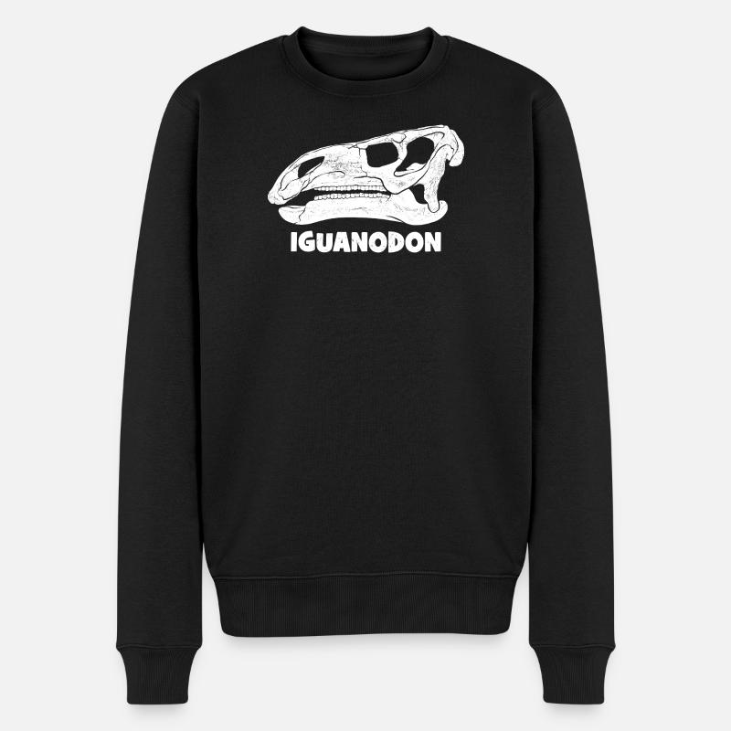 Iguanodon Fossil - Männer Premium Bio Pullover - Schwarz