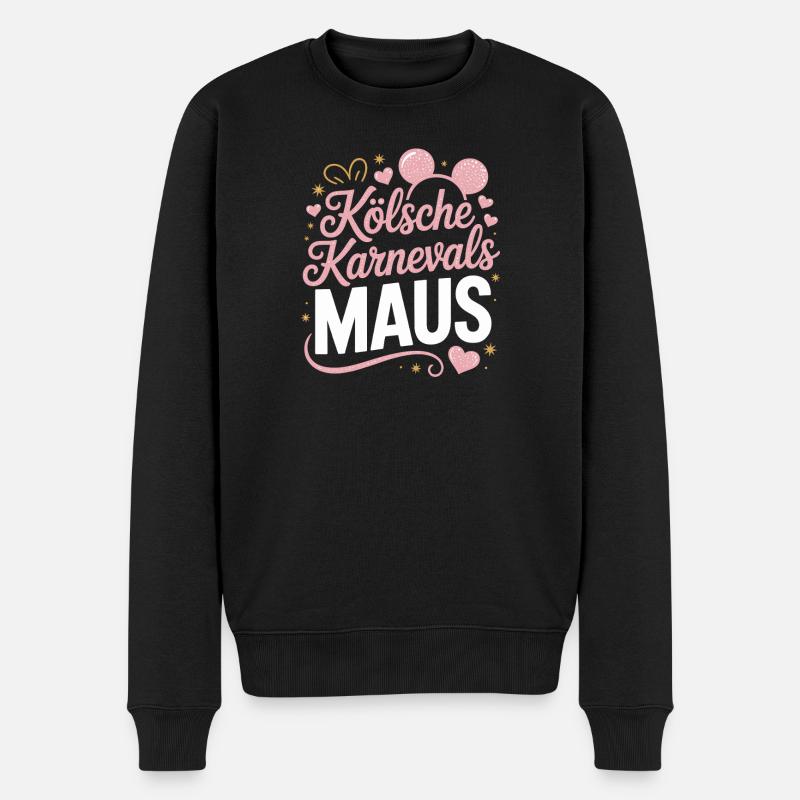 Kölsche Karnevalsmaus Karneval Köln Kölner Maus - Männer Premium Bio Pullover - Schwarz