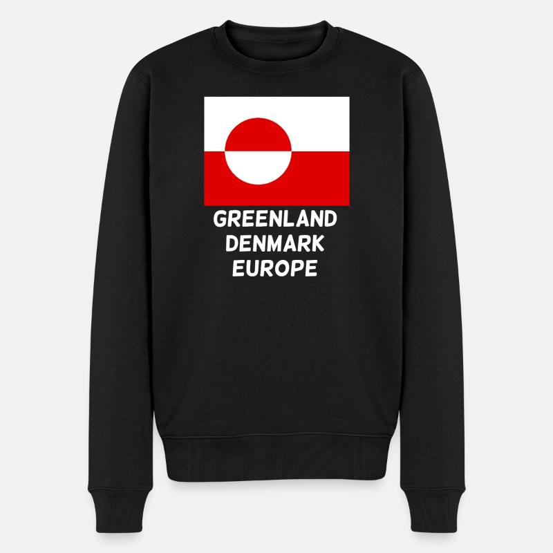 Grönland-Dänemark-Europaflagge - Männer Premium Bio Pullover - Schwarz