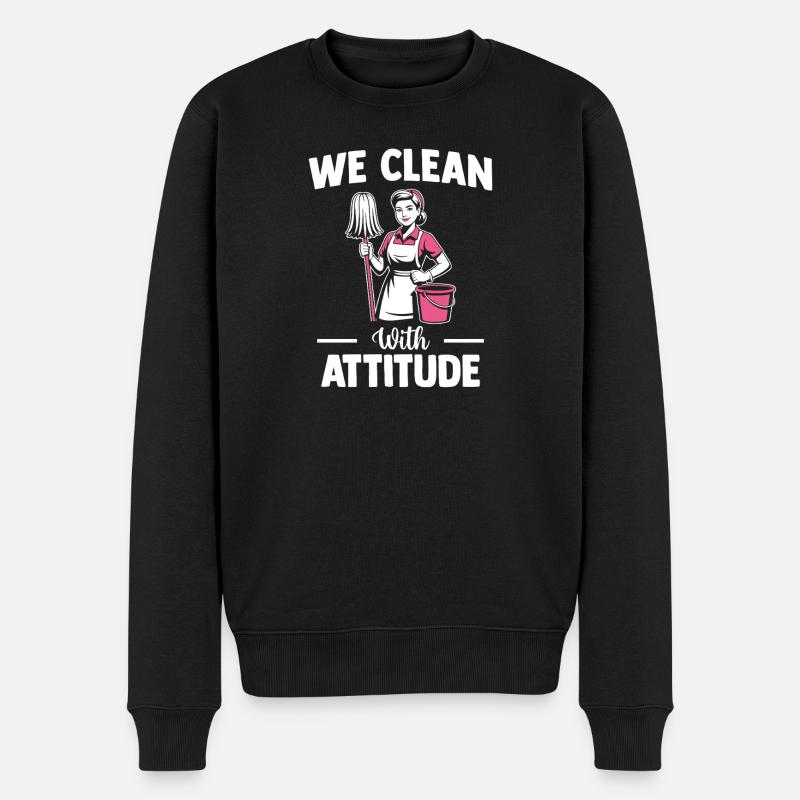 Motif de l’équipe de nettoyage - Pull Premium bio Homme - noir
