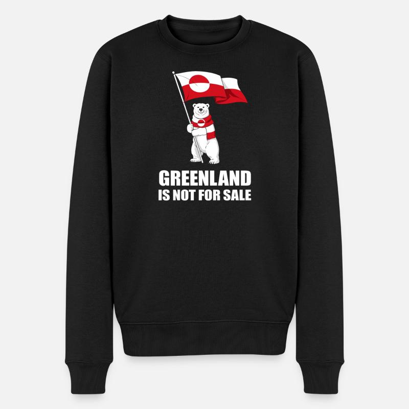 Grönland Nein zum Bärenverkauf - Männer Premium Bio Pullover - Schwarz