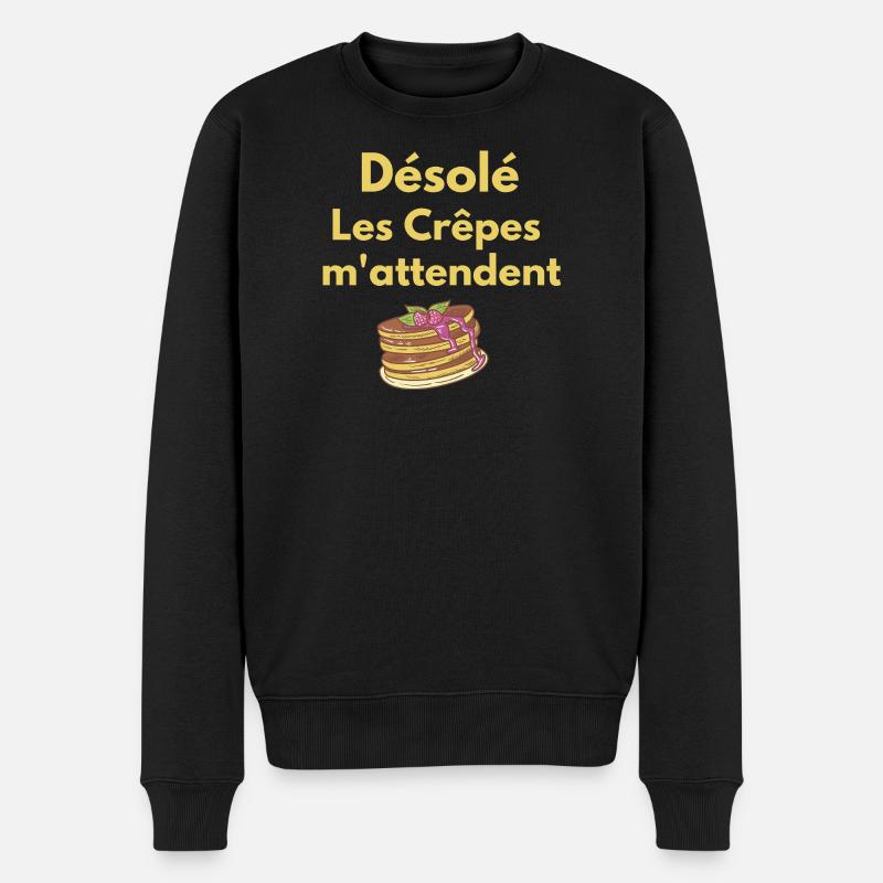 Désolé Les Crêpes m'attendent - Pull Premium bio Homme - noir