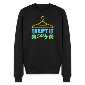 Thrift Shopper Thrift It Easy Thrift Store - Männer Premium Bio Pullover - Schwarz - Vorne - Nico (187cm)