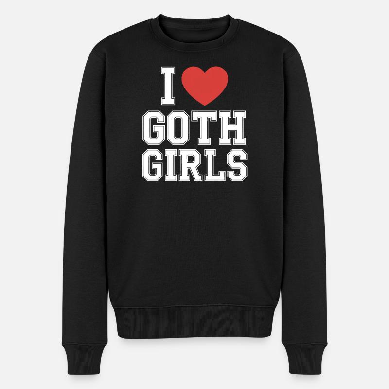 J’aime les filles gothiques - Pull Premium bio Homme - noir