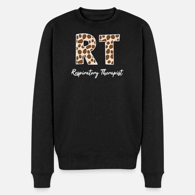 Atemtherapie-Krankenschwester-Leopard-Print - Männer Premium Bio Pullover - Schwarz