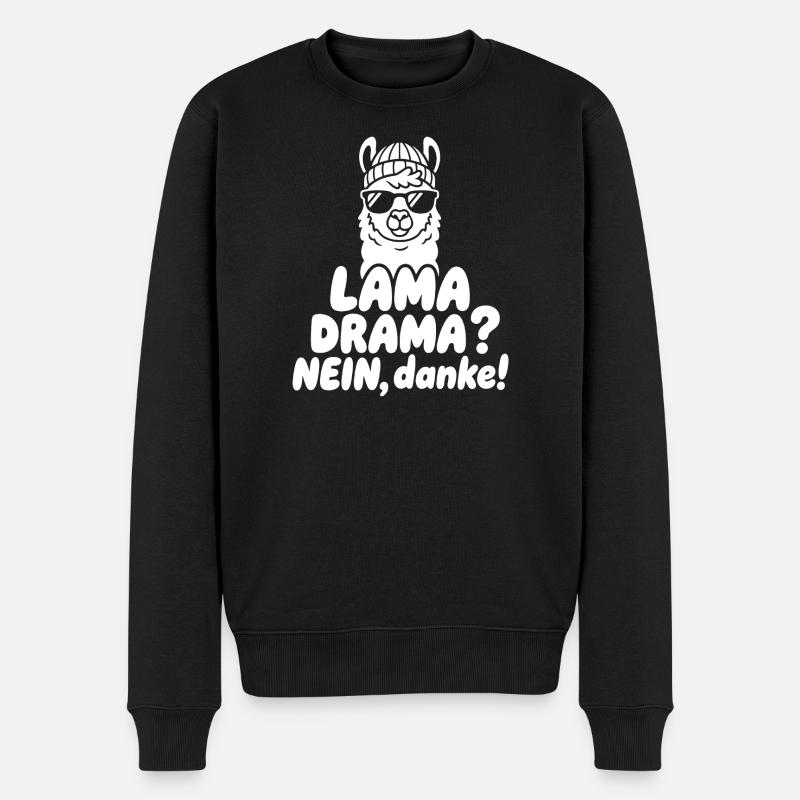 Lama Drama Non Merci - Pull Premium bio Homme - noir