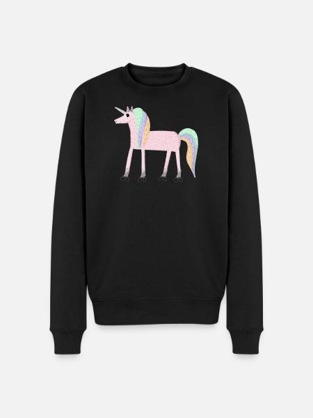Unicorn_rollerSKate - Männer Premium Bio Pullover - Schwarz