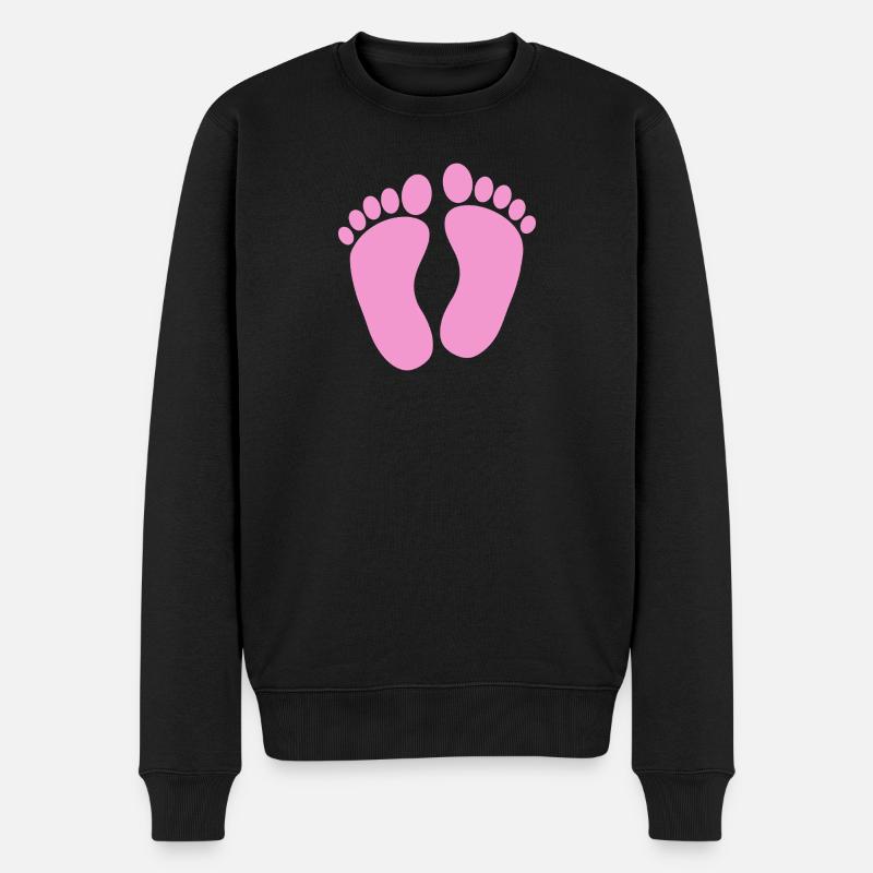 Babyfüße - Männer Premium Bio Pullover - Schwarz