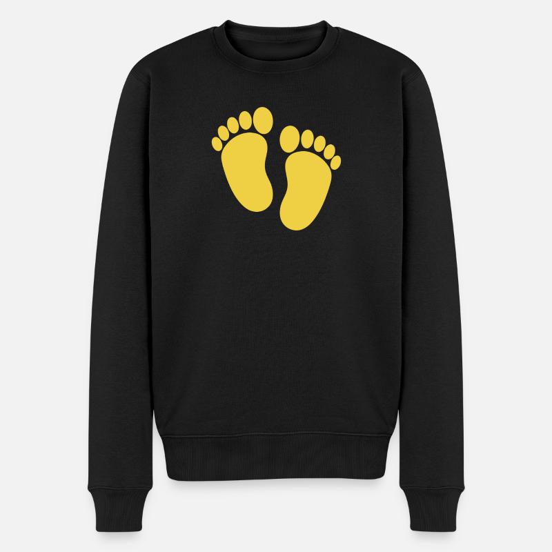 Babyfüße - Männer Premium Bio Pullover - Schwarz