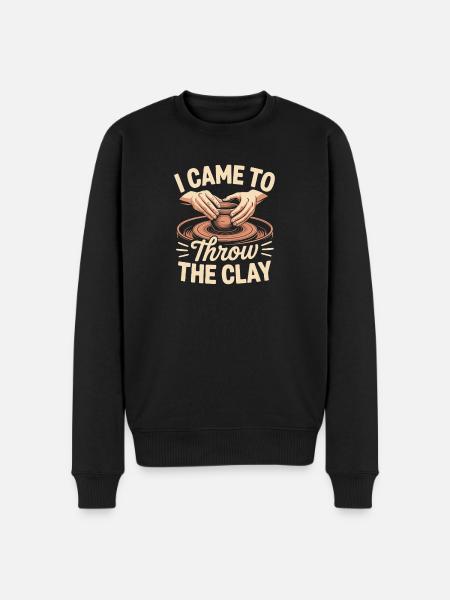 Pottery Addict Clay Art Creative Motif - Men's Premium Organic Jumper - black