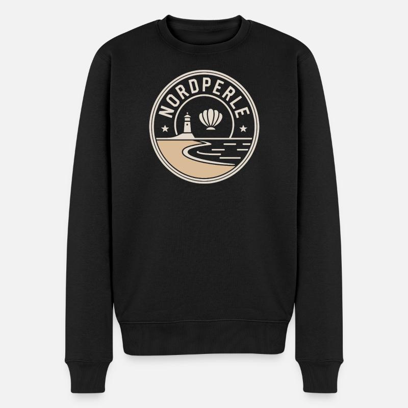 Nordperle Hamburg Nordsee Ostsee Norddeutsch Deern - Männer Premium Bio Pullover - Schwarz