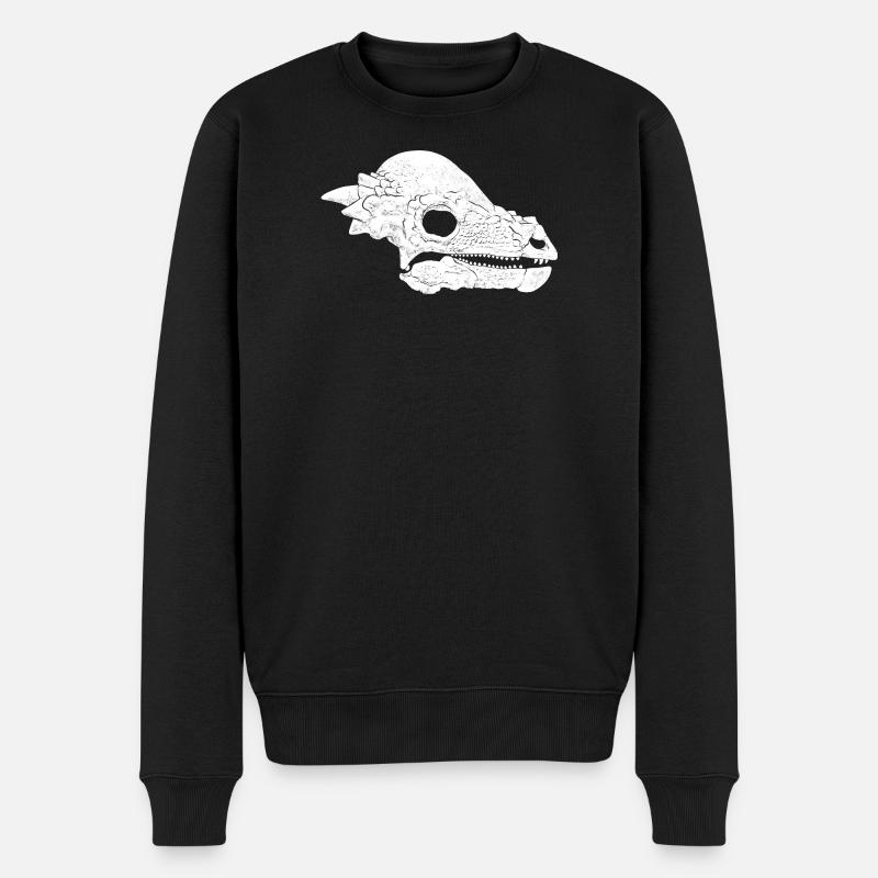 Pachycephalosaurus Fossil Schädel - Männer Premium Bio Pullover - Schwarz
