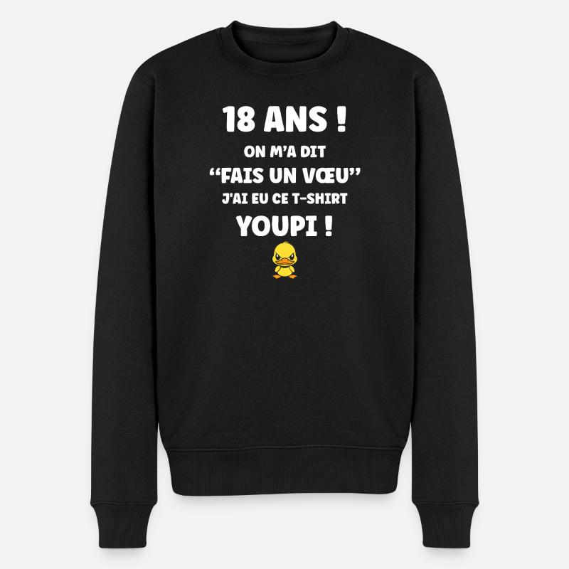 18-jähriges Wunsch-Entlein-T-Shirt - Männer Premium Bio Pullover - Schwarz