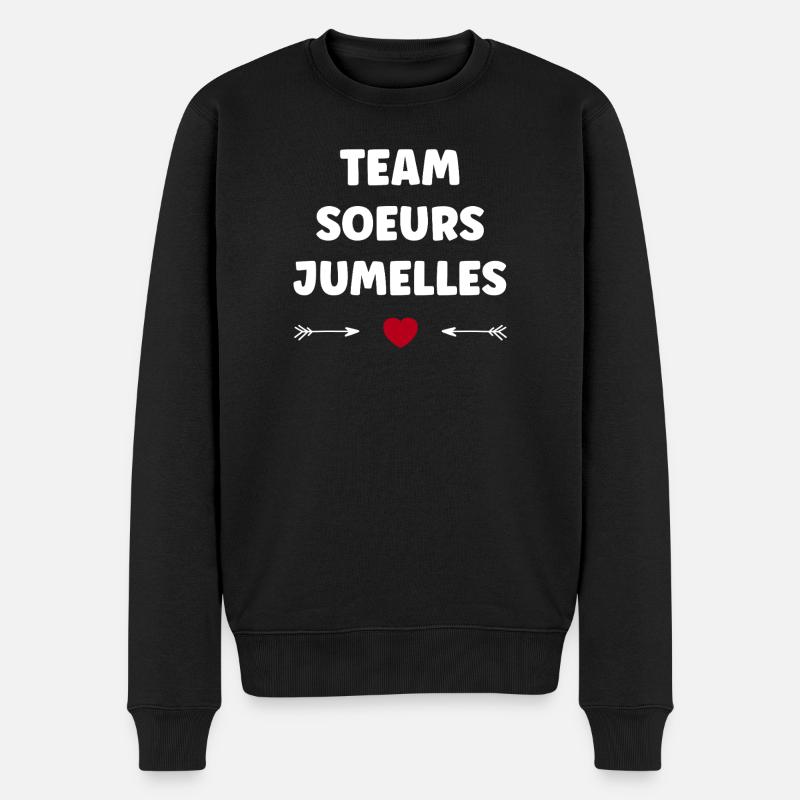 Team Zwillingsschwestern - Männer Premium Bio Pullover - Schwarz