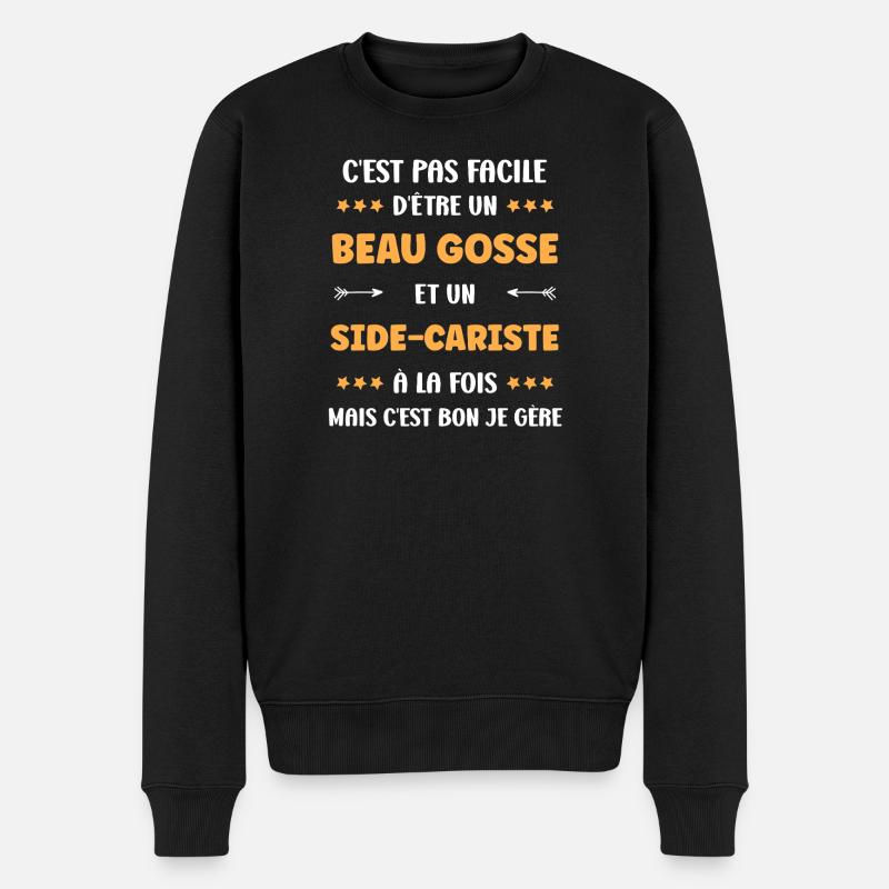 Handsome guy and sidecar driver - Men's Premium Organic Jumper - black