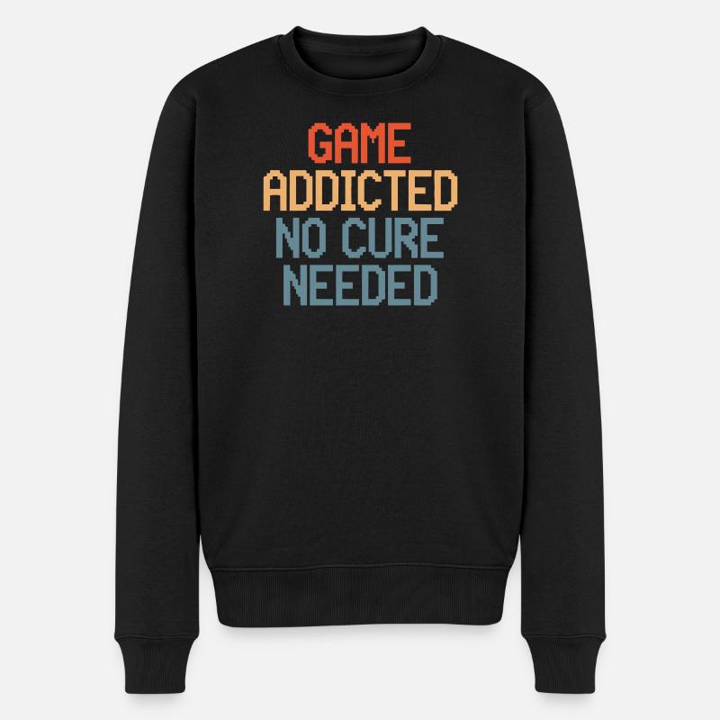 Game Addicted : pas besoin de remède - Pull Premium bio Homme - noir